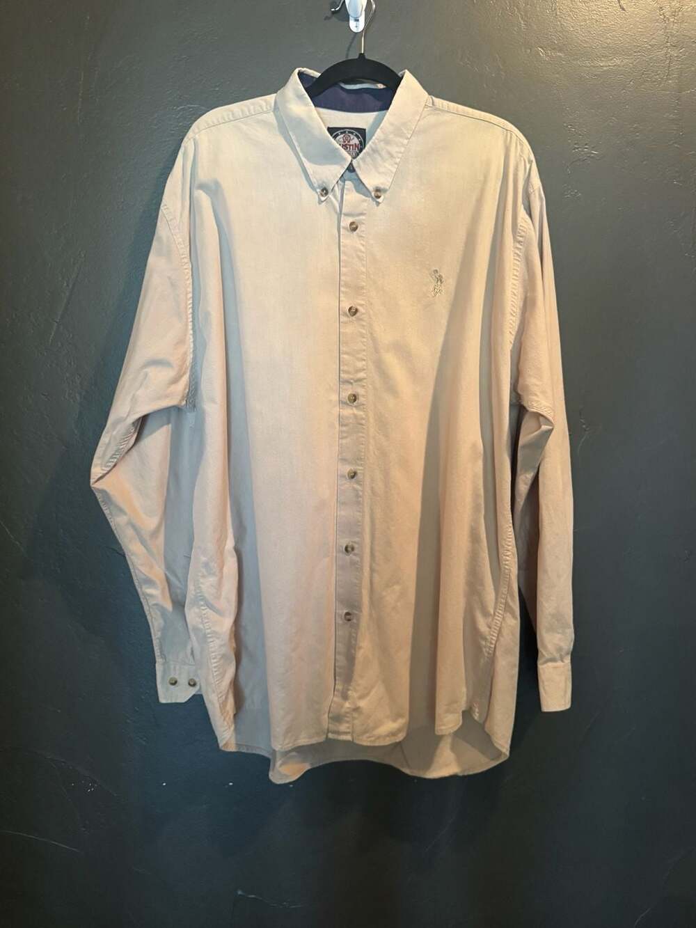 Austin Western Men's Long Sleeve Button Down Shirt Beige Large